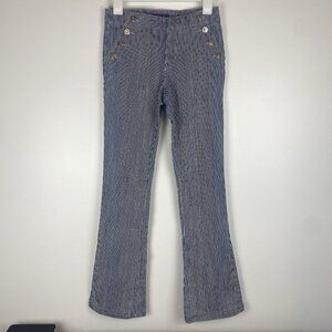 Divine Rights of Denim women's Sailor Style Pinstripe Jeans Size 26 Navy White